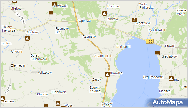 mapa Strachocice, Strachocice na mapie Targeo