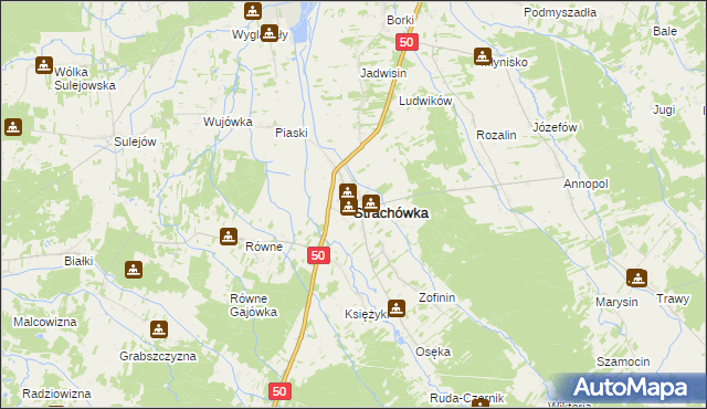 mapa Strachówka, Strachówka na mapie Targeo