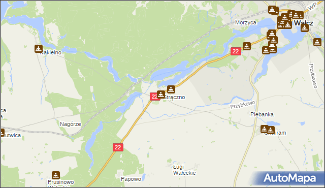 mapa Strączno, Strączno na mapie Targeo