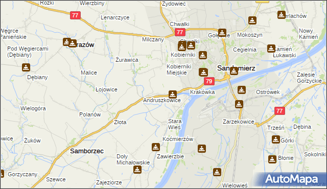 mapa Strochcice, Strochcice na mapie Targeo
