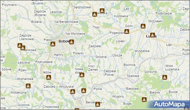 mapa Stróżna, Stróżna na mapie Targeo