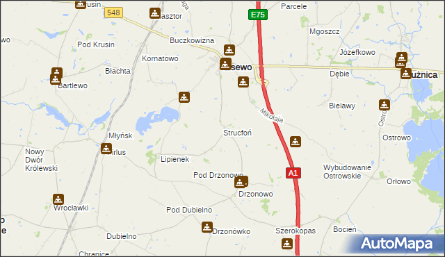 mapa Strucfoń, Strucfoń na mapie Targeo