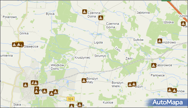mapa Strumyk gmina Góra, Strumyk gmina Góra na mapie Targeo