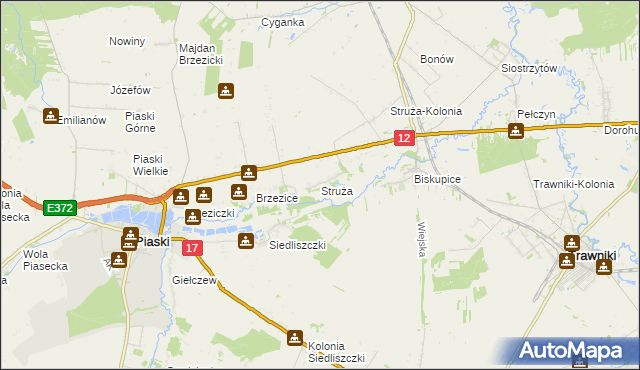 mapa Struża, Struża na mapie Targeo