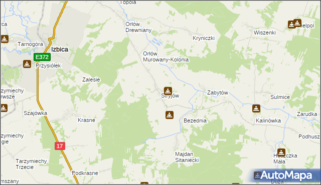 mapa Stryjów, Stryjów na mapie Targeo