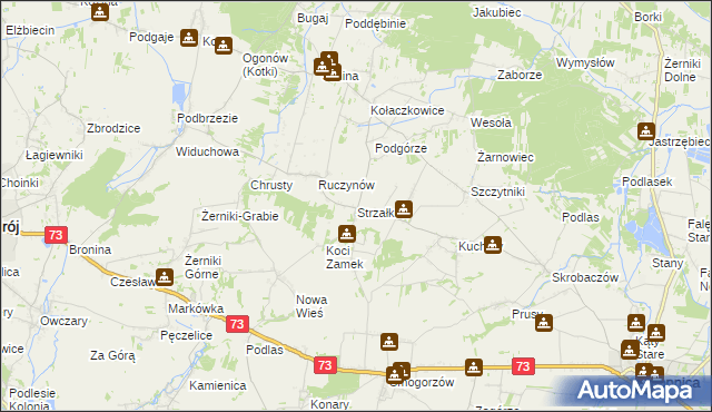 mapa Strzałków gmina Stopnica, Strzałków gmina Stopnica na mapie Targeo