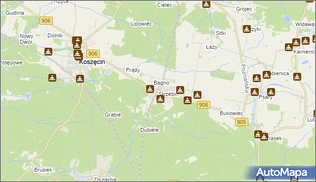 mapa Strzebiń, Strzebiń na mapie Targeo