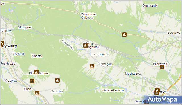 mapa Strzegomek, Strzegomek na mapie Targeo