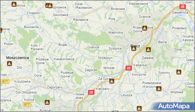 mapa Strzeszyn gmina Biecz, Strzeszyn gmina Biecz na mapie Targeo