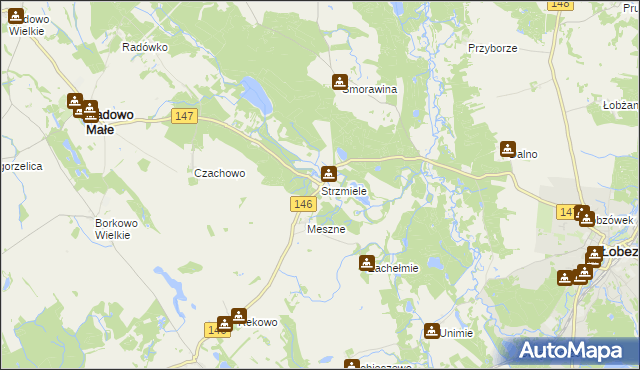 mapa Strzmiele, Strzmiele na mapie Targeo