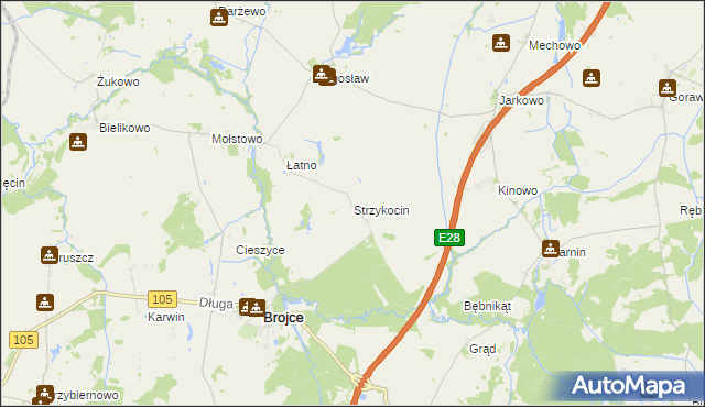 mapa Strzykocin, Strzykocin na mapie Targeo