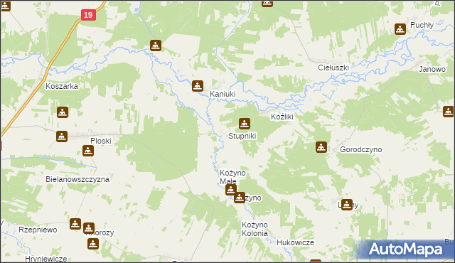 mapa Stupniki, Stupniki na mapie Targeo