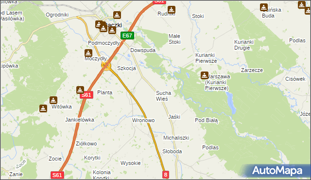 mapa Sucha Wieś, Sucha Wieś na mapie Targeo