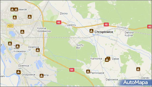 mapa Suchy Bór, Suchy Bór na mapie Targeo
