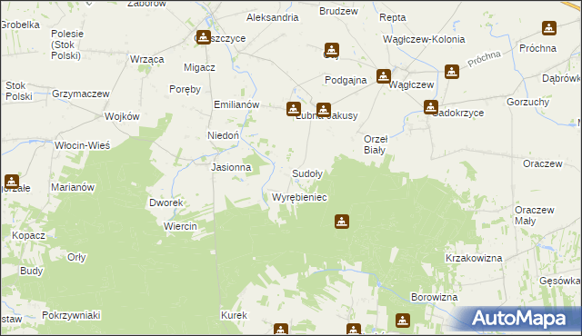 mapa Sudoły, Sudoły na mapie Targeo
