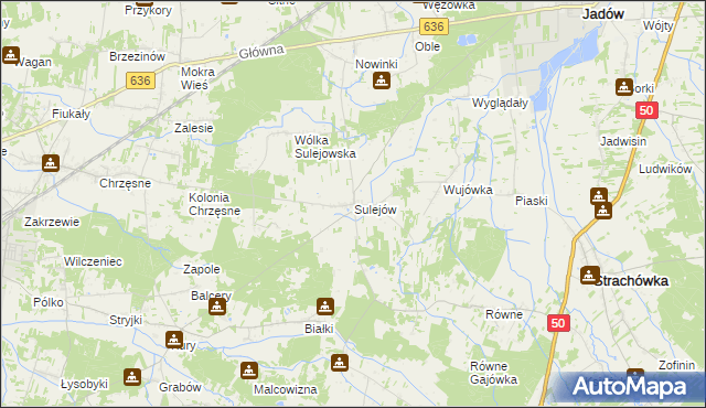 mapa Sulejów gmina Jadów, Sulejów gmina Jadów na mapie Targeo