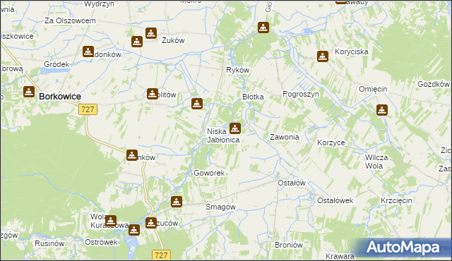mapa Sulistrowice gmina Chlewiska, Sulistrowice gmina Chlewiska na mapie Targeo