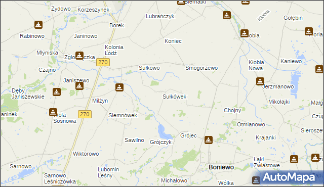 mapa Sułkówek, Sułkówek na mapie Targeo