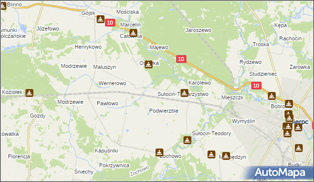 mapa Sułocin-Towarzystwo, Sułocin-Towarzystwo na mapie Targeo