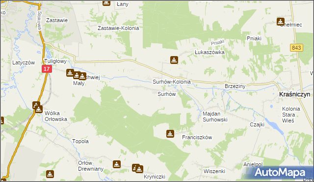 mapa Surhów, Surhów na mapie Targeo