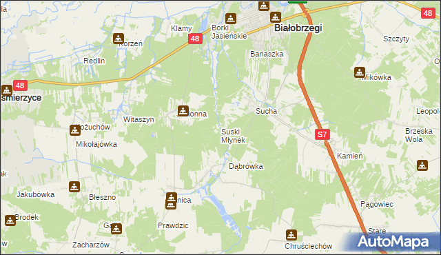 mapa Suski Młynek, Suski Młynek na mapie Targeo