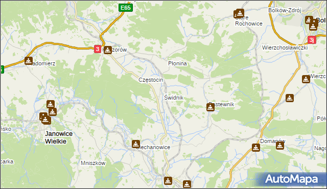 mapa Świdnik gmina Marciszów, Świdnik gmina Marciszów na mapie Targeo