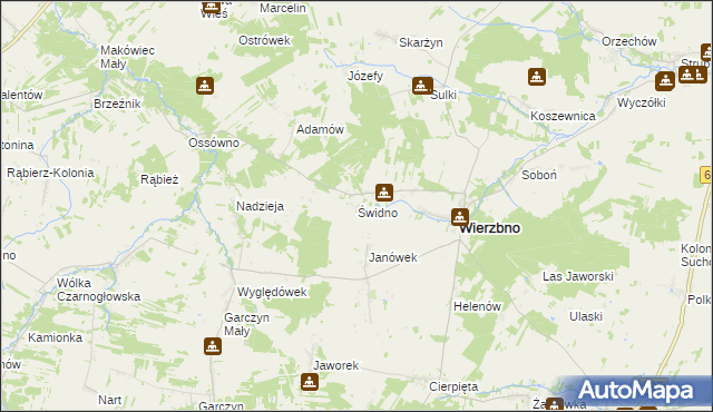 mapa Świdno gmina Wierzbno, Świdno gmina Wierzbno na mapie Targeo