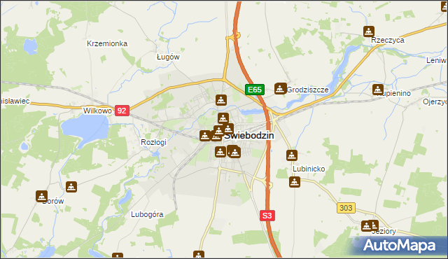 mapa Świebodzin, Świebodzin na mapie Targeo