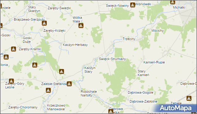 mapa Święck-Strumiany, Święck-Strumiany na mapie Targeo