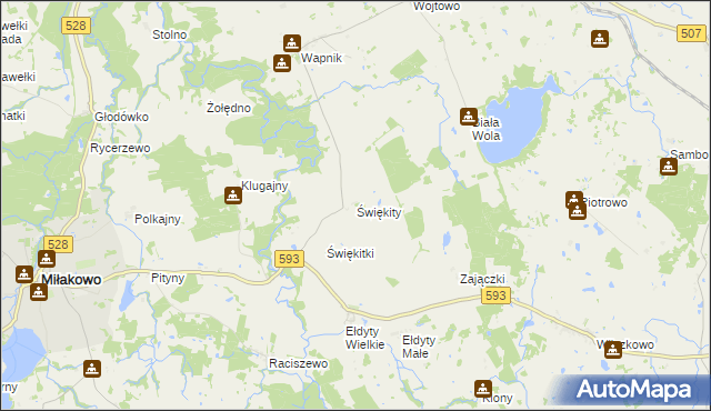 mapa Świękity, Świękity na mapie Targeo