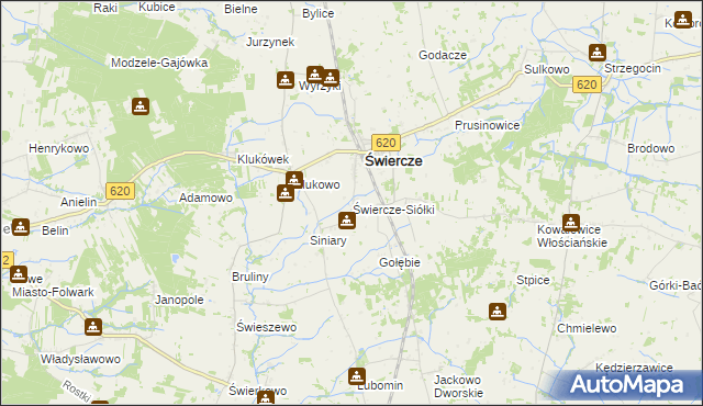 mapa Świercze-Siółki, Świercze-Siółki na mapie Targeo