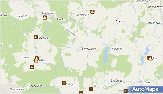 mapa Świeszewo gmina Gryfice, Świeszewo gmina Gryfice na mapie Targeo