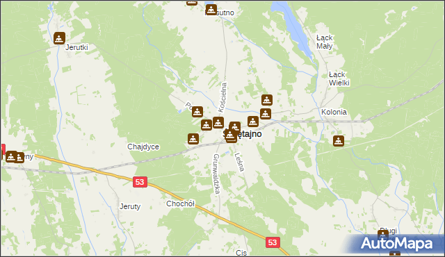 mapa Świętajno powiat szczycieński, Świętajno powiat szczycieński na mapie Targeo