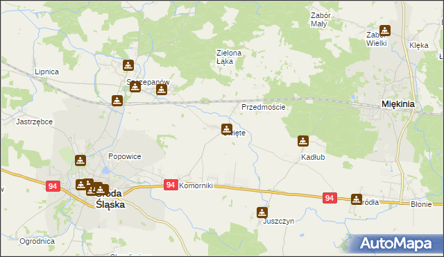mapa Święte gmina Środa Śląska, Święte gmina Środa Śląska na mapie Targeo