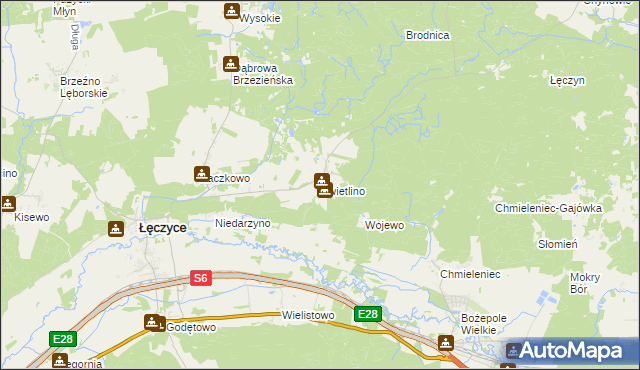 mapa Świetlino, Świetlino na mapie Targeo