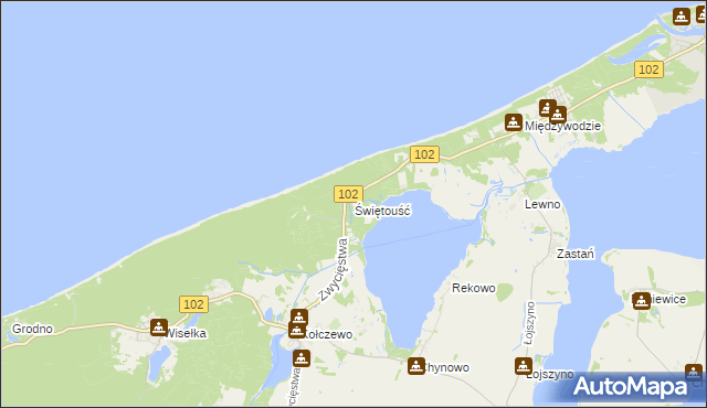mapa Świętouść, Świętouść na mapie Targeo