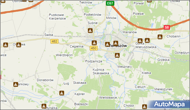 mapa Święty Roch gmina Wieruszów, Święty Roch gmina Wieruszów na mapie Targeo