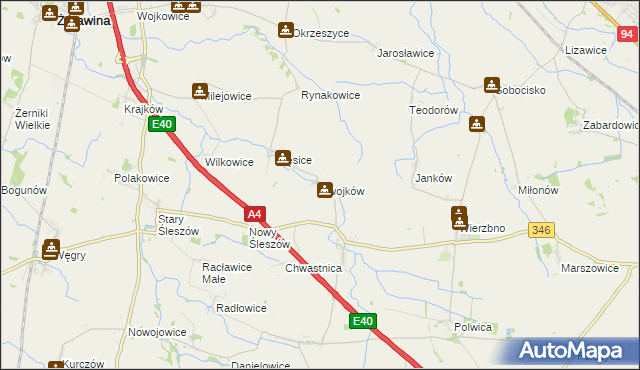 mapa Swojków gmina Domaniów, Swojków gmina Domaniów na mapie Targeo