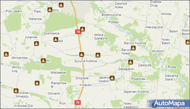 mapa Sycyna Północna, Sycyna Północna na mapie Targeo