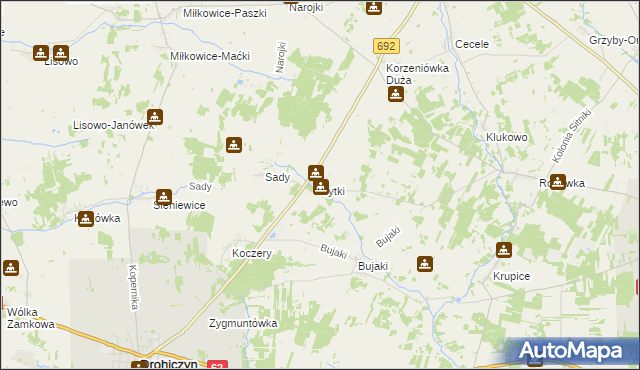 mapa Sytki, Sytki na mapie Targeo