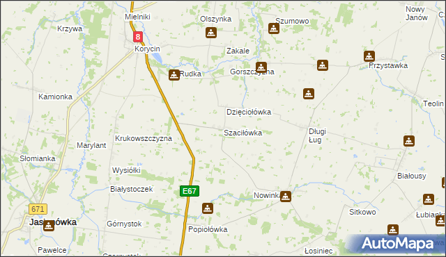 mapa Szaciłówka, Szaciłówka na mapie Targeo