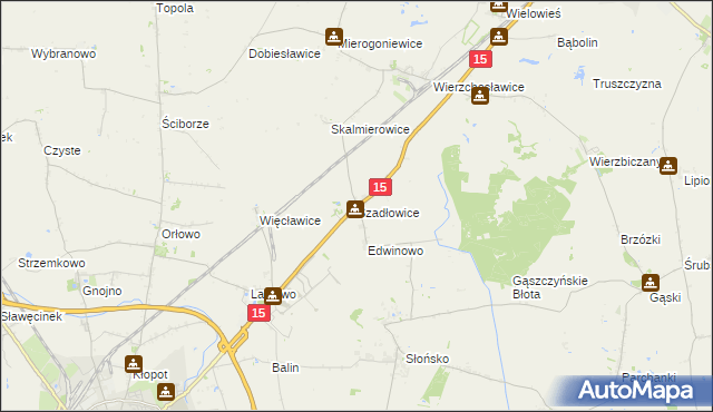 mapa Szadłowice gmina Gniewkowo, Szadłowice gmina Gniewkowo na mapie Targeo