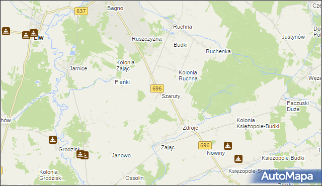 mapa Szaruty, Szaruty na mapie Targeo