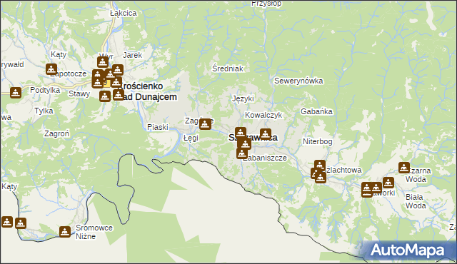 mapa Szczawnica, Szczawnica na mapie Targeo