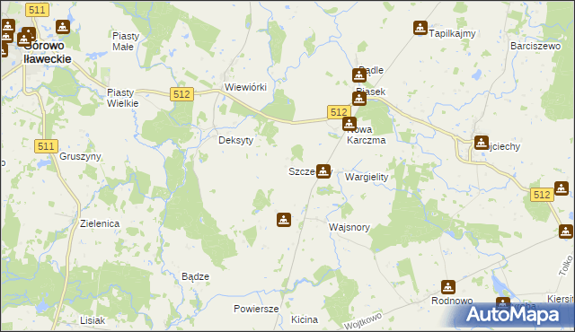 mapa Szczeciny, Szczeciny na mapie Targeo
