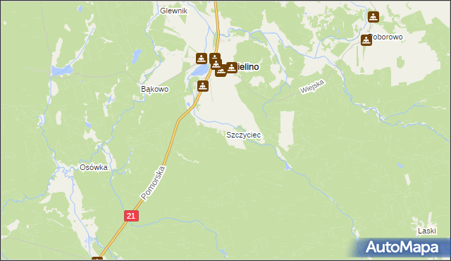 mapa Szczyciec, Szczyciec na mapie Targeo