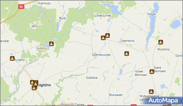 mapa Szembruczek, Szembruczek na mapie Targeo