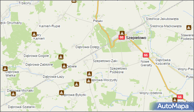 mapa Szepietowo-Janówka, Szepietowo-Janówka na mapie Targeo