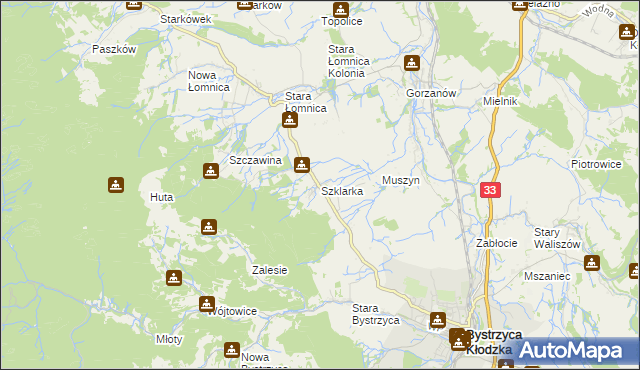 mapa Szklarka, Szklarka na mapie Targeo