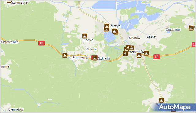 mapa Szklarki, Szklarki na mapie Targeo